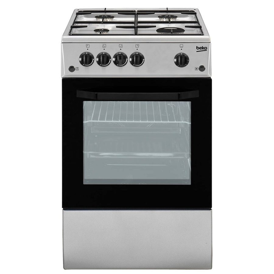 Cucina A Gas Beko CSS42014FS 4 Fuochi Forno Elettrico 54 Litri (A85xL50xP50) Silver