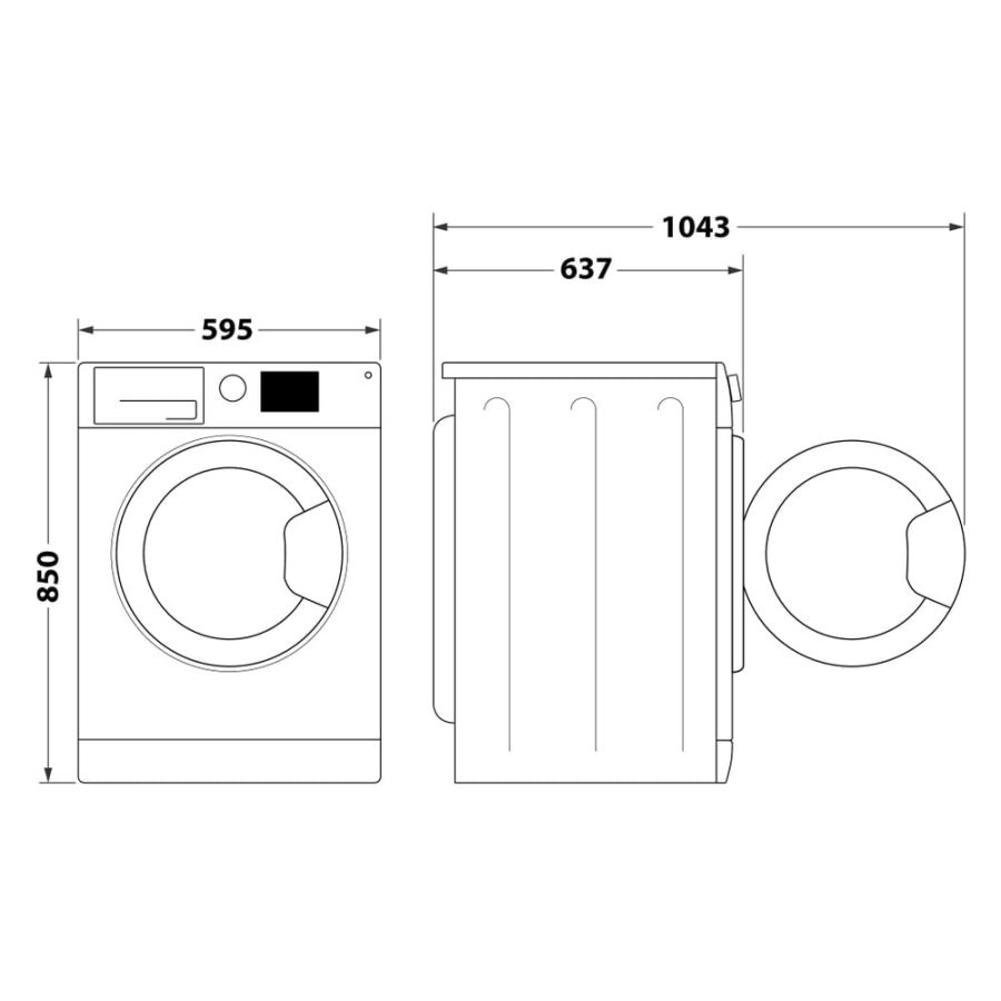 Lavatrice a Carico Frontale Hotpoint NF96WK IT 9 Kg Classe A 1400 Giri (A85xL59,5xP60,5) Igiene vapore Motore inverter - immagine 4