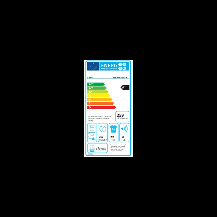 Asciugatrice a Pompa di Calore 9 Kg Candy ROE H9A2TCEX-S Classe A++ - immagine 4