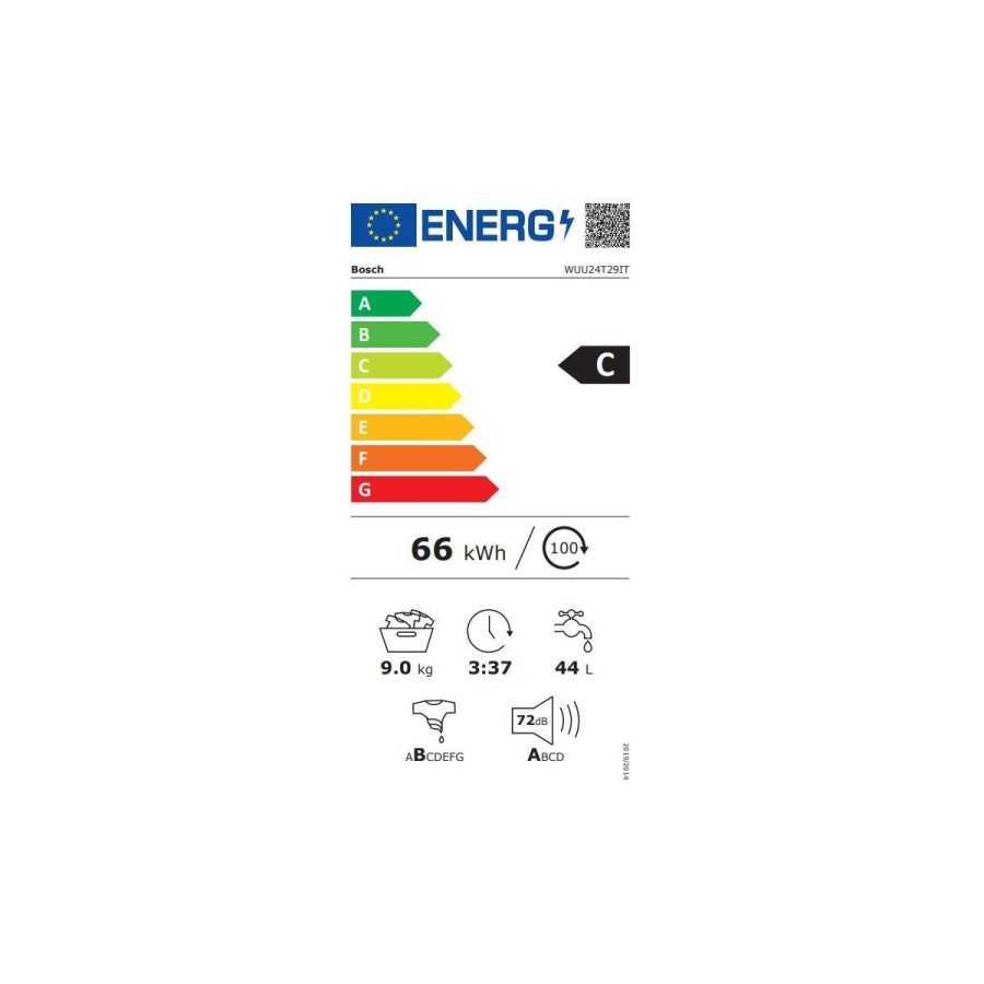 Lavatrice a Carica Frontale Bosch 9 Kg Serie 6 EcoSilence Drive 1200 Giri WUU24T29IT Classe C - immagine 2