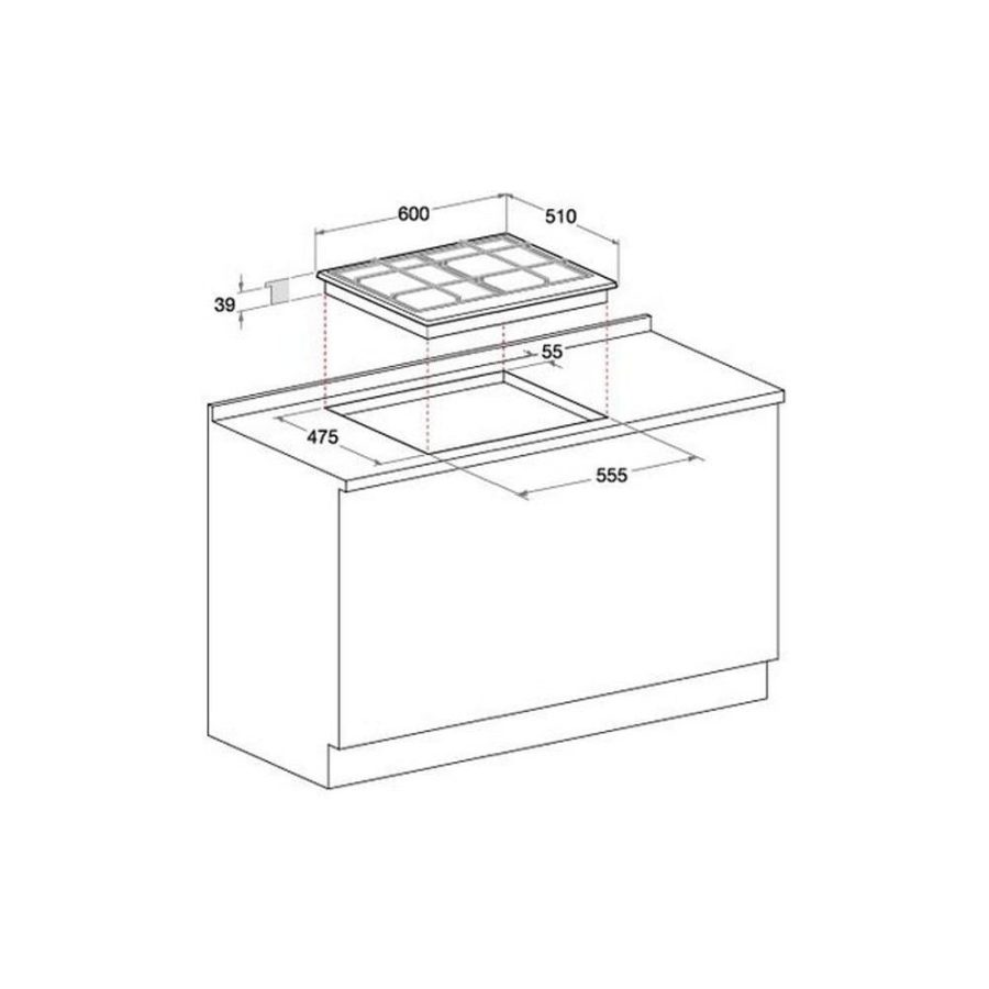 Piano Cottura A Gas Hotpoint PCN 642 T/IX/HA 4 Fuochi (L59xP51) Inox - immagine 2