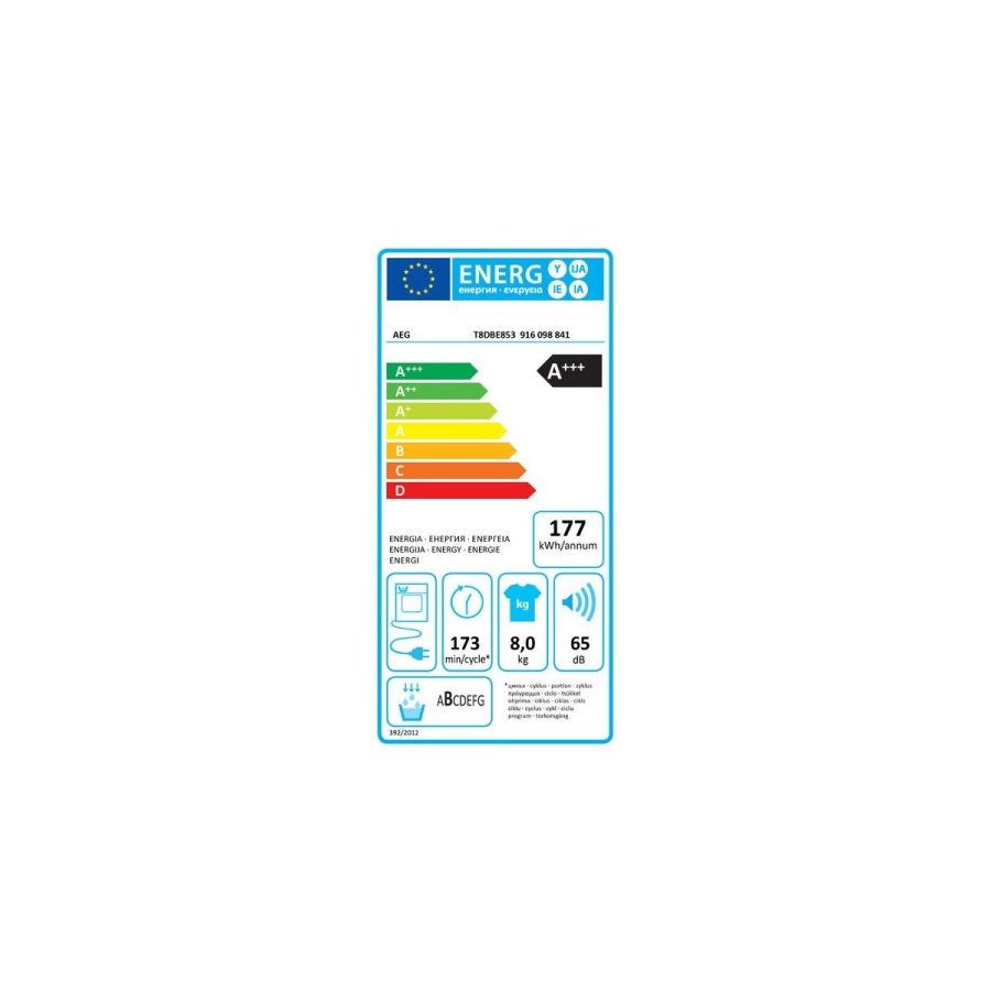 Asciugatrice a Pompa di Calore Aeg 8 kg T8DBE853 AbsoluteCare SensiDry ProSense ÖkoFlow Classe A+++ - immagine 3