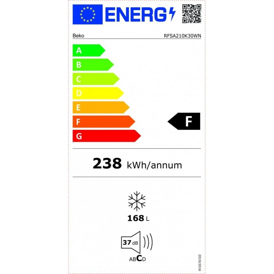 Congelatore Verticale Statico Beko 168 Litri RFSA210K30WN (A136xL54xP59) Classe F Bianco - immagine 3