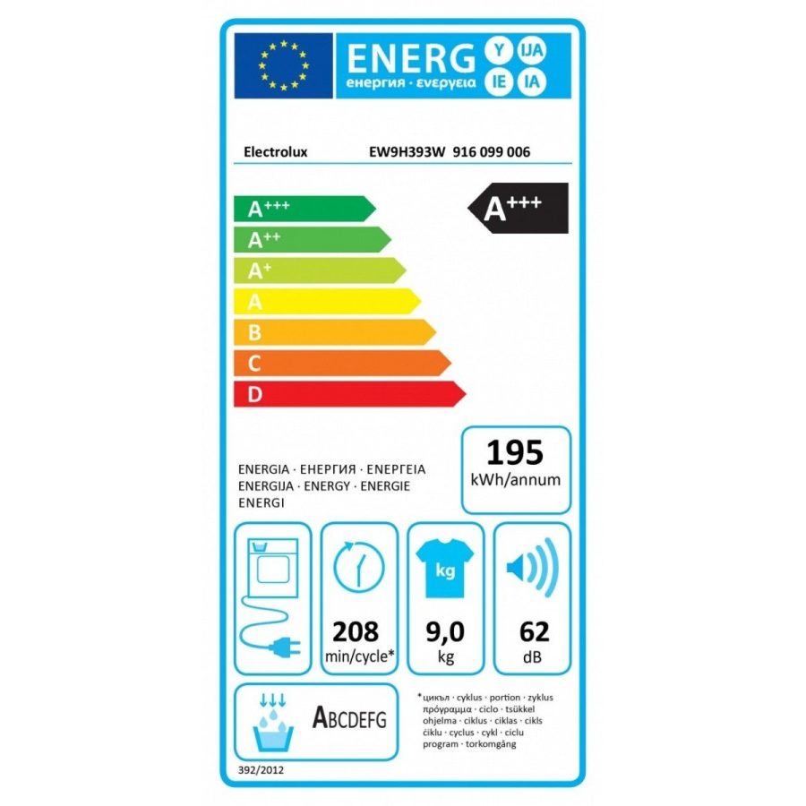 Asciugatrice a Carico Frontale Electrolux 9 Kg Perfect Care 900 EW9H393W Classe A+++ - immagine 3