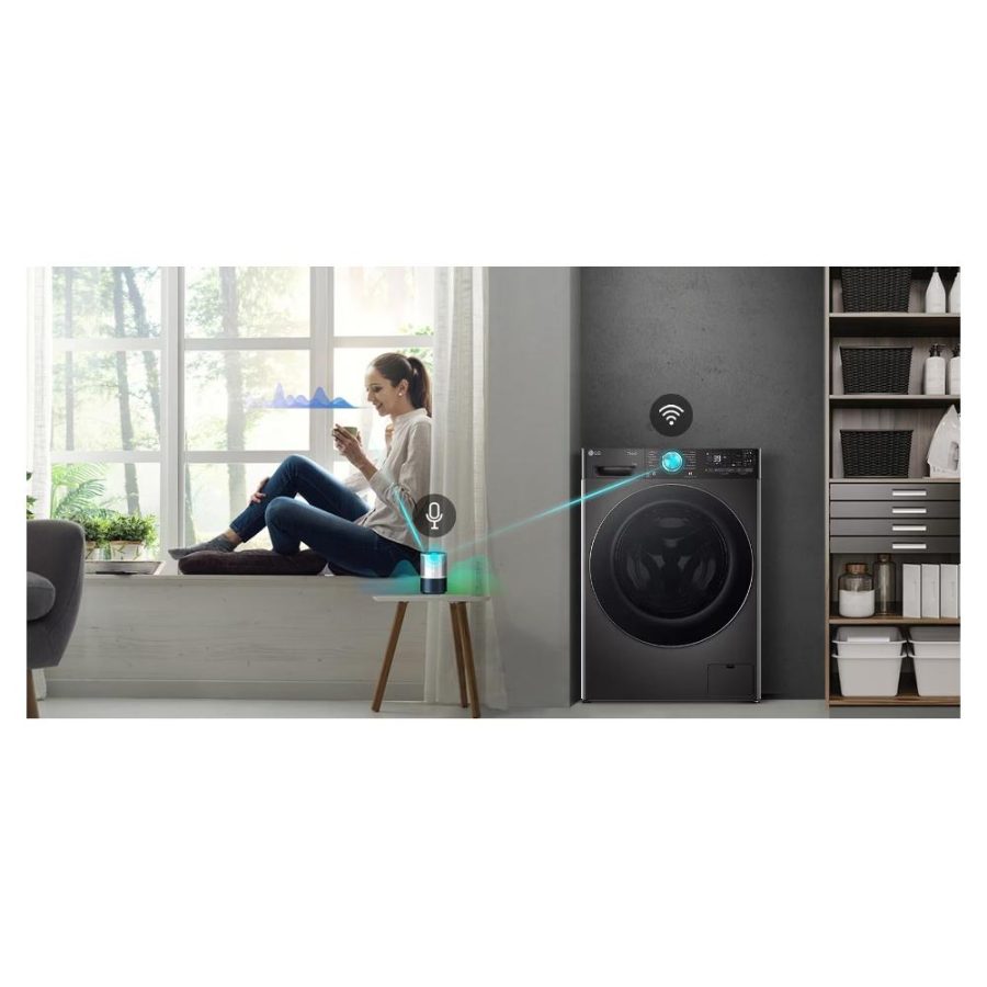 Lavatrice A Carico Frontale Lg 13 Kg Serie R9 F4R9513TPBC AI DD Classe A -20% 1400 Giri (A85xL60xP61,5) ThinQ Alexa Google Assistant Platinum Black - immagine 3