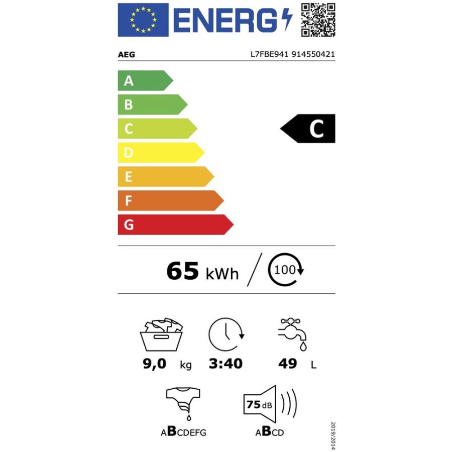 Lavatrice a Carico Frontale Aeg 9 Kg 1400 Giri Tecnologia ProSteam L7FBE941 Classe C - immagine 4