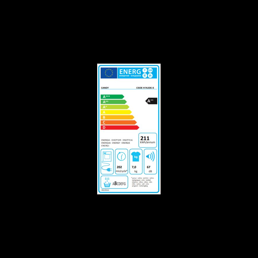 Asciugatrice a Pompa di calore Carica Frontale Candy Smart Pro 7 Kg CSOE H7A2DE-S (A85xL59,6xP58,5) Classe A++ - immagine 4