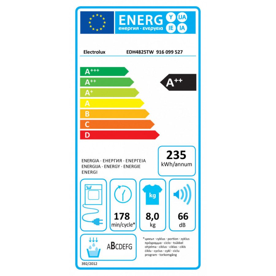 Asciugatrice a Pompa di Calore 8 kg Electrolux EDH4825TW (A85xL59,6xP62,3) Classe A++ - immagine 4