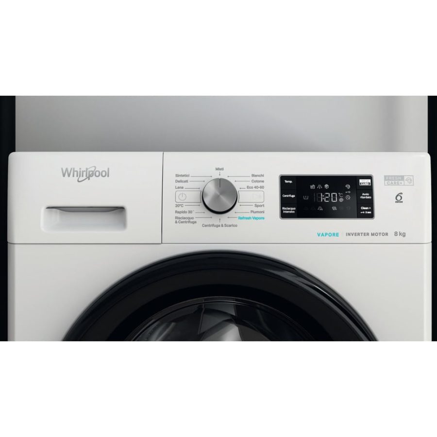 Lavatrice A Carica Frontale Whirlpool FFB R8528 BV IT 8 Kg Classe B 1200 Giri (A84,5xL59,5xP63) Tecnologia 6° Senso Refresh Vapore - immagine 5